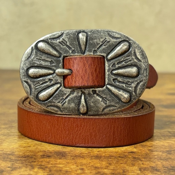 Polo Ralph Lauren Accessories - Polo Ralph Lauren Western Concho Belt Womens Size Small Brown Leather Rodeo